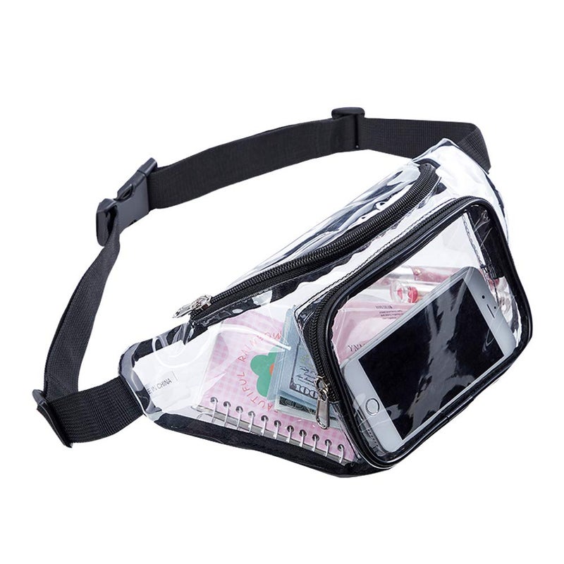 Clearworld Clear Fanny Pack,Stadium Approved Waist Pack for Festival, Games,Travel and Concerts(Black) - Image 1